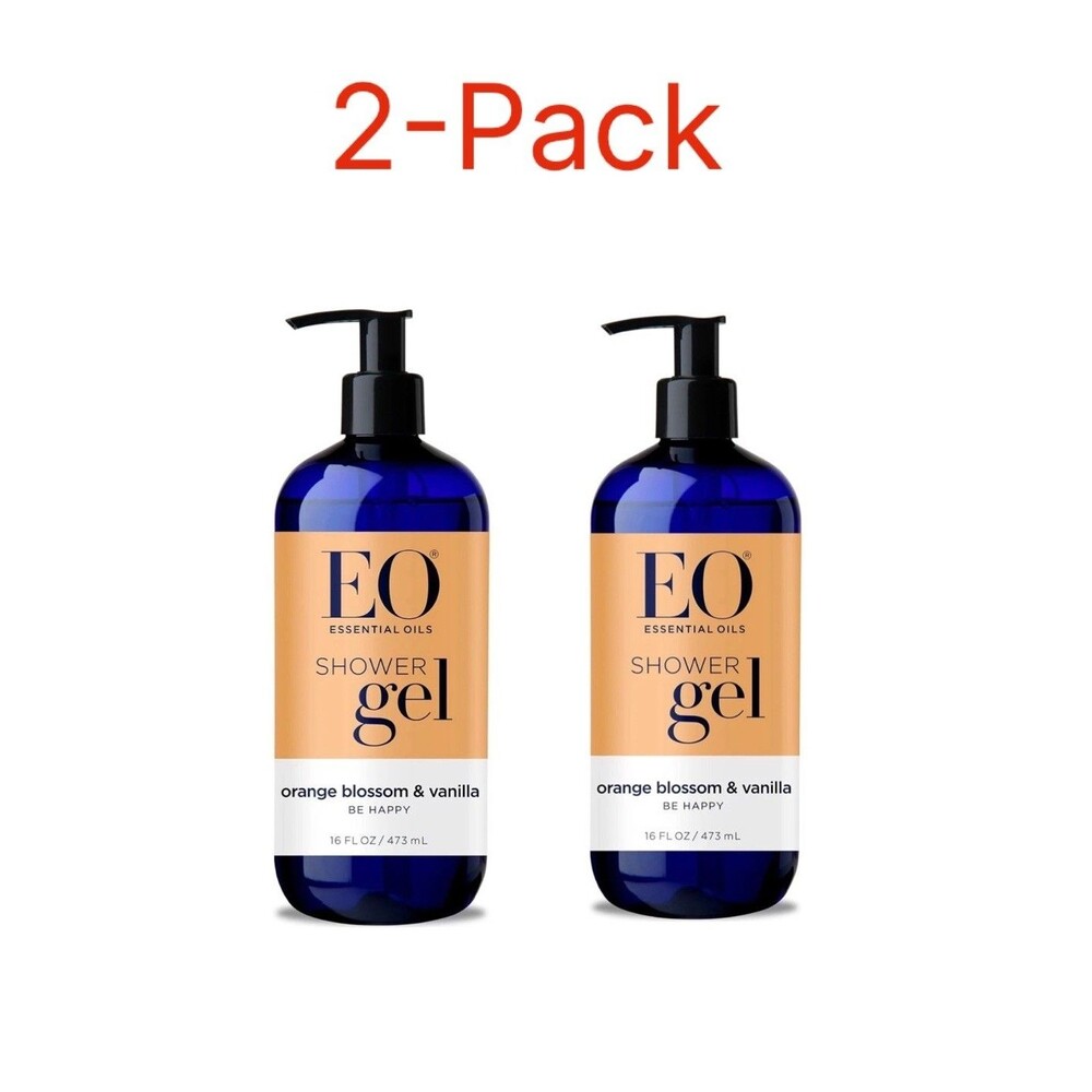 Essential Oils Shower Gel Orange Blossom Vanilla Organic Combination Skin 16oz